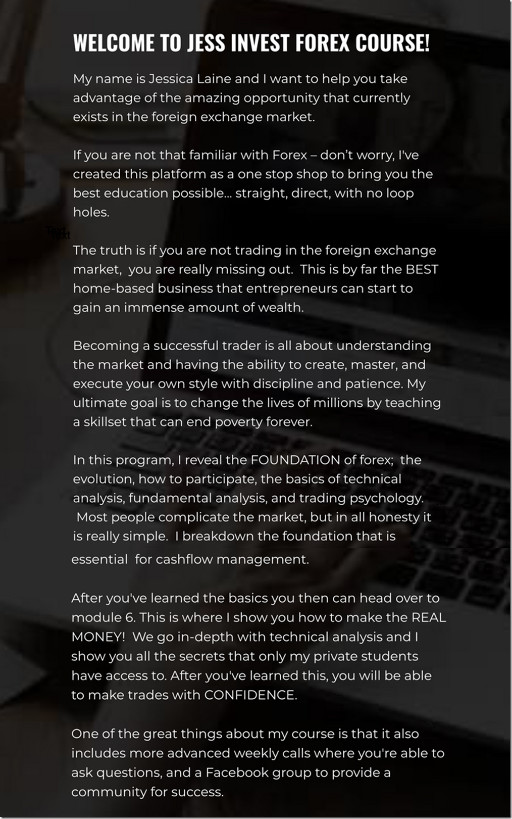 Jessica Laine - Jess Invest Forex Course
